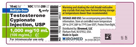 Testosterone Cypionate: Package Insert / Prescribing 